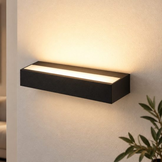 Fabas snap applique per salotto nero led 24w cct 2700k 3000k 4000k dimmerabile
