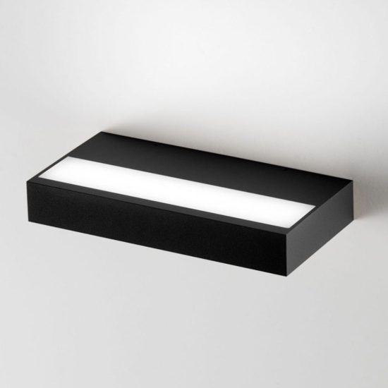 Fabas snap applique per salotto nero led 24w cct 2700k 3000k 4000k dimmerabile