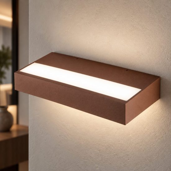 Fabas snap applique corten per soggiorno led 24w cct 2700k 3000k 4000k dimmerabile