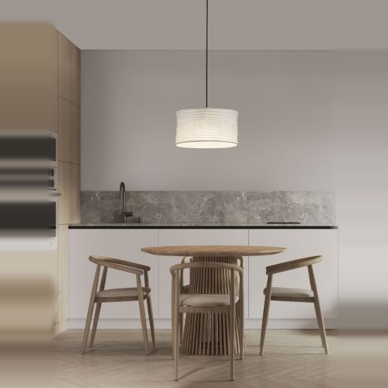 Lampadario a sospensione moderno cilindro bianco per ingresso