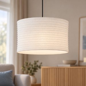 Lampadario a sospensione per cucina moderno cilindro bianco