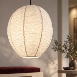 Lampadario a sospensione per camera da letto moderno ovale bianco