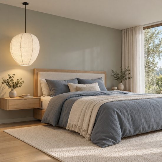 Lampadario a sospensione per camera da letto moderno ovale bianco