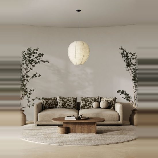 Lampadario a sospensione per camera da letto moderno ovale bianco