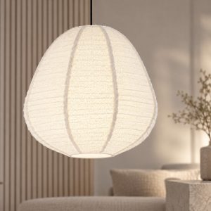Lampadario a sospensione per camera da letto moderno ovale bianco