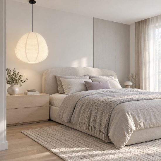 Lampadario a sospensione per camera da letto moderno ovale bianco