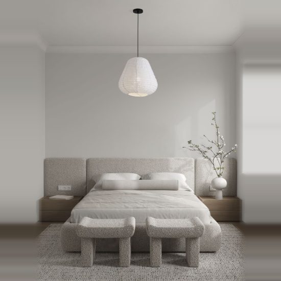 Lampadario a sospensione per cucina moderno cilindro bianco