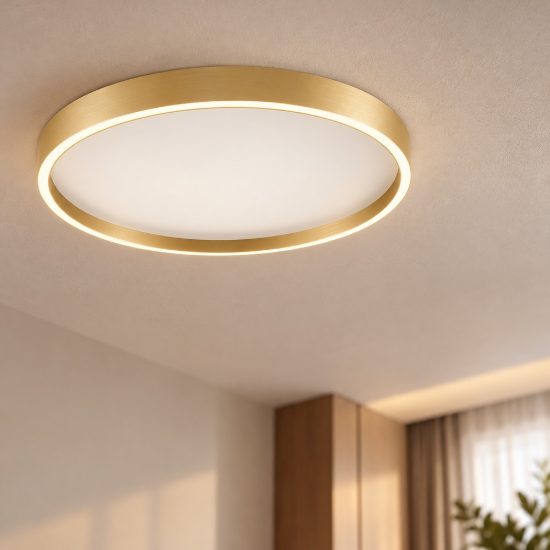 Plafoniera per cucina moderna rotonda oro led 38w cct 2700k 3000k dimmerabile