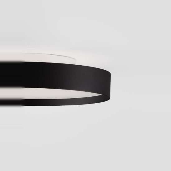 Plafoniera per cucina moderna rotonda nera led 37w cct 2700k 3000k dimmerabile