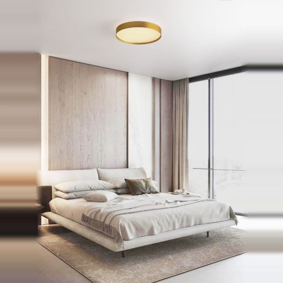 Plafoniera per cucina moderna oro led 37w cct 2700k 3000k dimmerabile 40cm