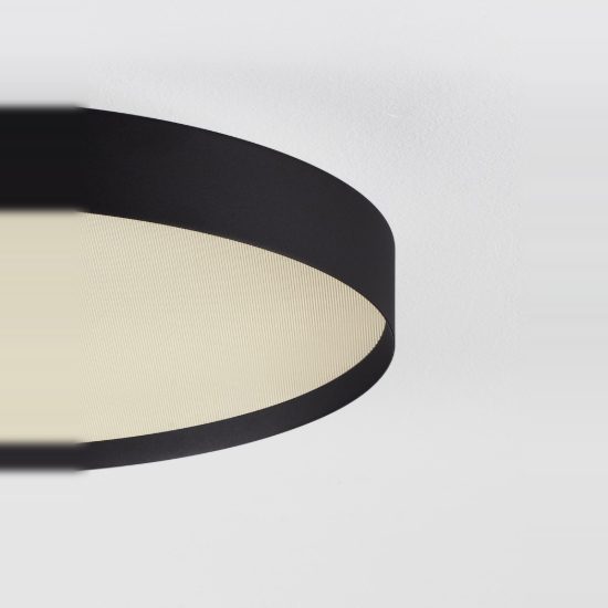Plafoniera per cucina moderna rotonda nera led 48w cct 2700k 3000k dimmerabile
