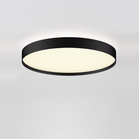 Plafoniera per cucina moderna rotonda nera led 48w cct 2700k 3000k dimmerabile