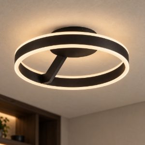 Plafoniera per camera da letto nera led 28w cct 2700k 4000k dimmerabile