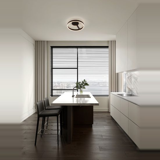 Plafoniera per camera da letto nera led 28w cct 2700k 4000k dimmerabile