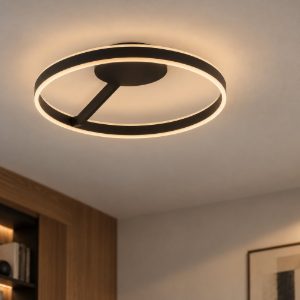 Plafoniera per camera da letto nera led 40w cct 2700k 4000k dimmerabile