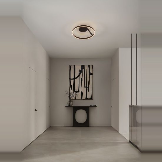 Plafoniera per camera da letto nera led 40w cct 2700k 4000k dimmerabile