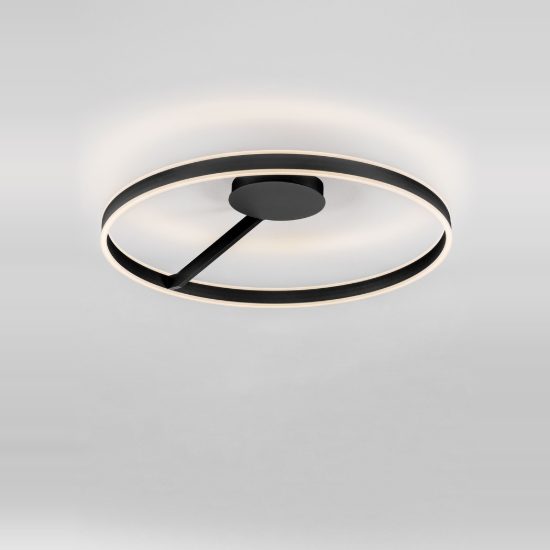 Plafoniera moderna per soggiorno rotonda nera led 48w cct 2700k 4000k dimmerabile