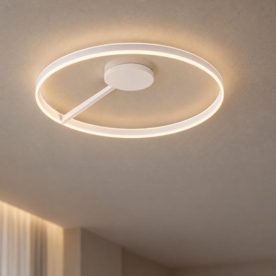 Plafoniera led 48w cct 2700k 4000k dimmerabile moderna rotonda bianca per soggiorno