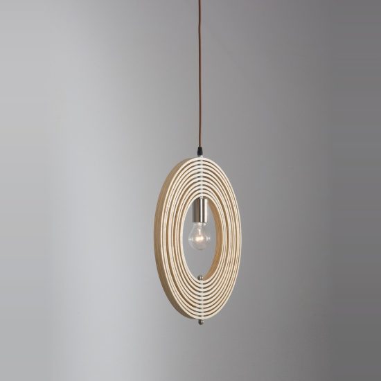 Lampadario per cucina moderno sferico naturale e marrone legno a sospensione