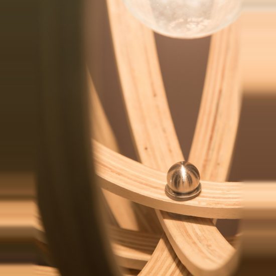 Lampadario per cucina moderno sferico naturale e marrone legno a sospensione