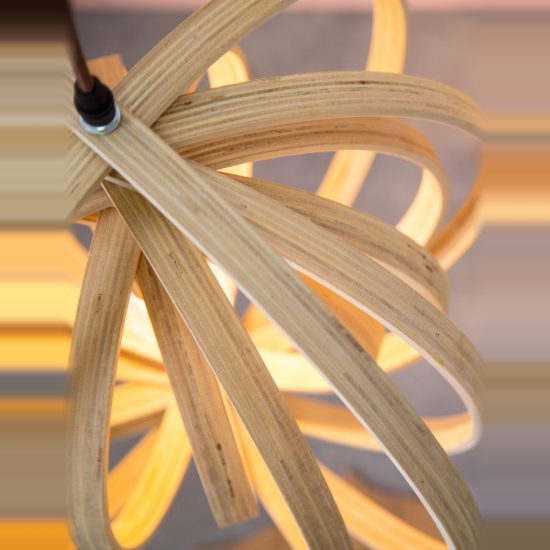 Lampadario per cucina moderno sferico naturale e marrone legno a sospensione