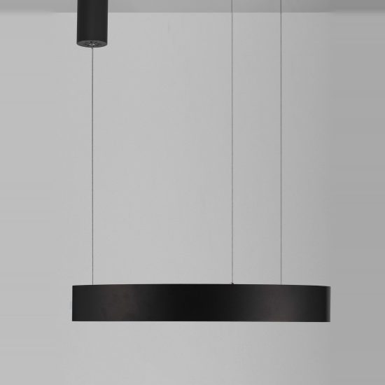 Lampadario a sospensione nero sabbiato per soggiorno led 48w cct 2700k 4000k dimmerabile con telecomando