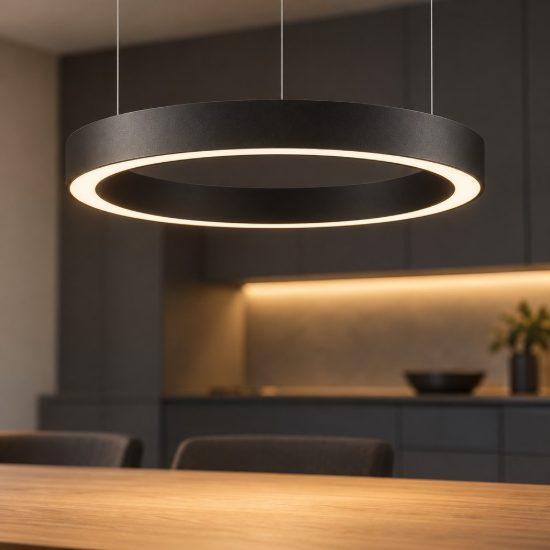 Lampadario a sospensione nero sabbiato per soggiorno led 59w cct 2700k 4000k dimmerabile con telecomando