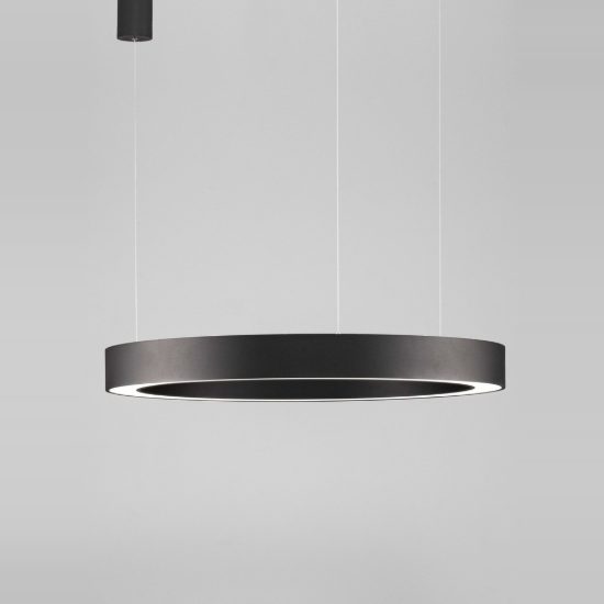 Lampadario a sospensione nero sabbiato per soggiorno led 59w cct 2700k 4000k dimmerabile con telecomando