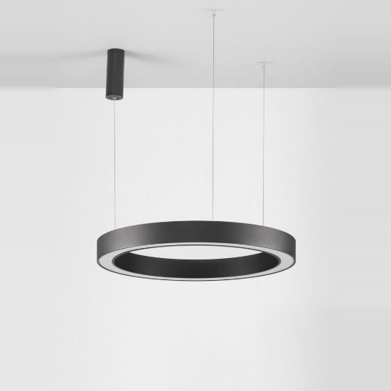 Lampadario a sospensione nero sabbiato per soggiorno led 59w cct 2700k 4000k dimmerabile con telecomando