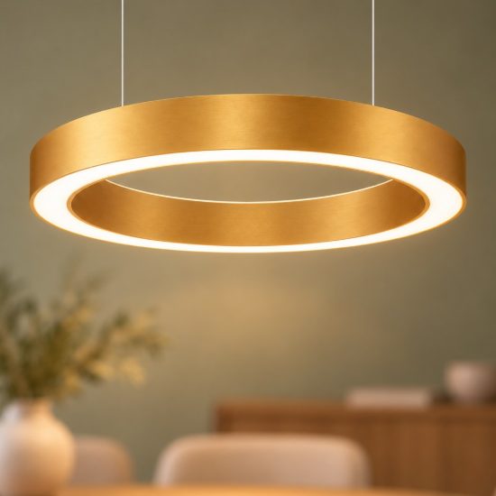 Lampadario a sospensione led 59w cct 2700k 4000k dimmerabile con telecomando oro ottone per soggiorno