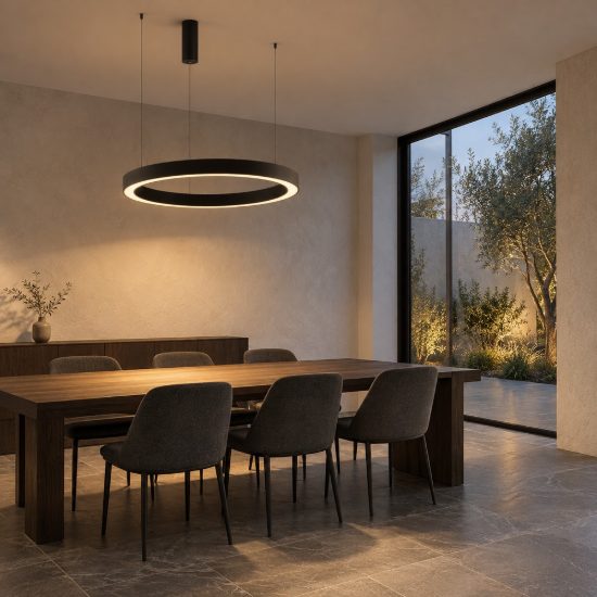 Lampadario a sospensione nero sabbiato per soggiorno led 80w cct 2700k 4000k dimmerabile con telecomando
