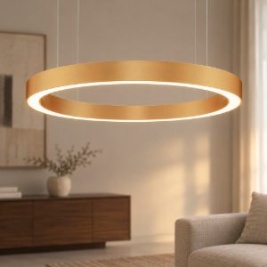 Lampadario led 80w cct 2700k 4000k dimmerabile con telecomando oro ottone per soggiorno