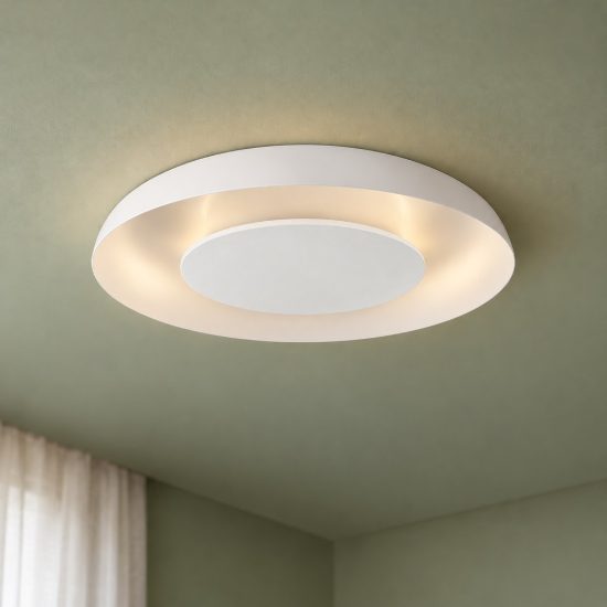 Plafoniera led 24w cct 2700k 4000k dimmerabile 40cm per cucina moderna bianca