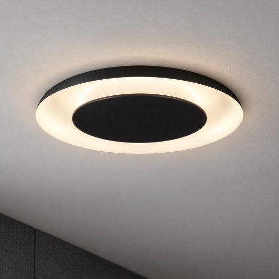 Plafoniera per soggiorno nero e bianco led 38w cct 2700k 4000k dimmerabile