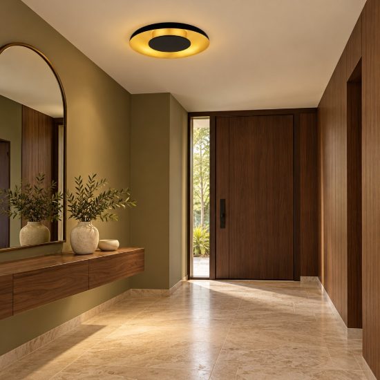 Plafoniera led 24w cct 2700k 4000k dimmerabile per ingresso nero e oro