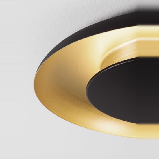 Plafoniera led 38w cct 2700k 4000k dimmerabile per soggiornonero e oro