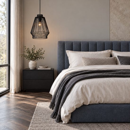 Lampadario industrial per cucina conico nero a sospensione