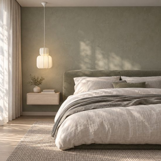 Lampadario a sospensione per camera da letto moderno a lanterna bianco