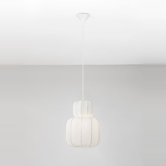 Lampadario a sospensione per camera da letto moderno a lanterna bianco