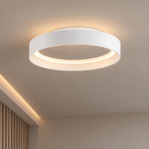 Plafoniera led 49w cct 2700k 4000k 45cm dimmerabile per cucina moderna bianca