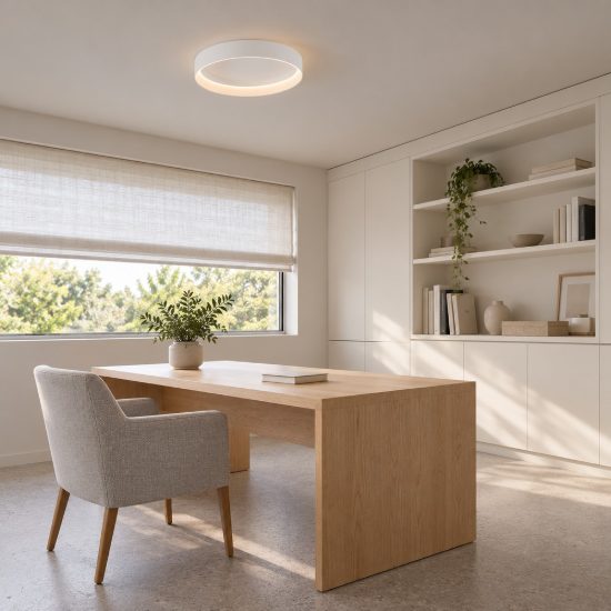 Plafoniera led 49w cct 2700k 4000k 45cm dimmerabile per cucina moderna bianca