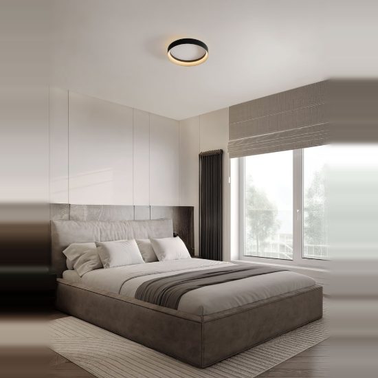 Plafoniera per cucina oro champagne e nero led 49w cct 2700k 4000k dimmerabile