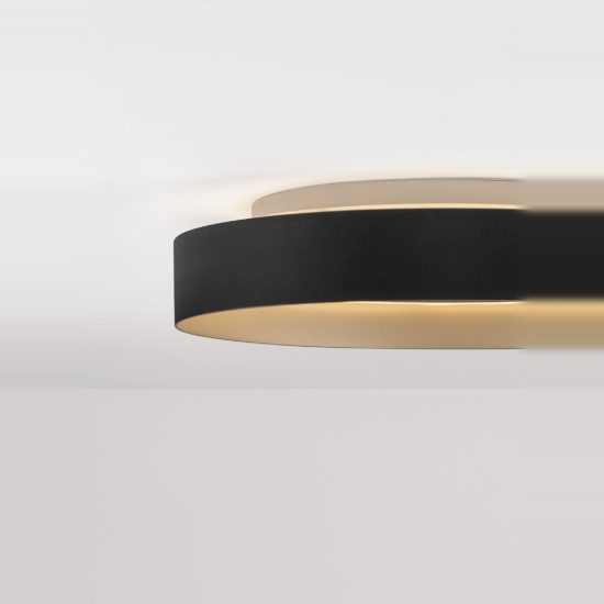Plafoniera per cucina oro champagne e nero led 49w cct 2700k 4000k dimmerabile