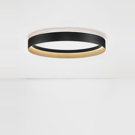 Plafoniera per camera da letto oro champagne e nero led 59w cct 2700k 4000k dimmerabile