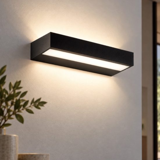 Fabas applique da parete snap nera led 24w cct 2700k 3000k 4000k dimmerabile
