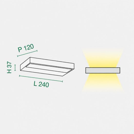 Fabas applique da parete snap nera led 24w cct 2700k 3000k 4000k dimmerabile