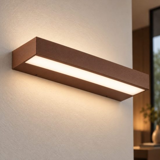 Fabas luce snap applique corten per soggiorno led 39w cct 2700k 4000k dimmerabile