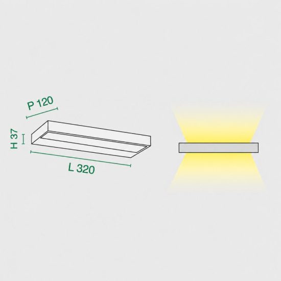 Fabas luce snap applique corten per soggiorno led 39w cct 2700k 4000k dimmerabile