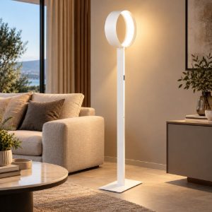 Fabas venice lampada da terra bianca led 27w cct 2700k 3000k 4000k dimmerabile