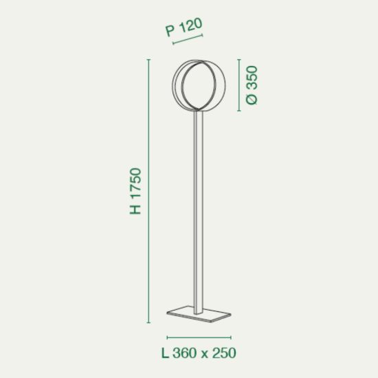 Fabas venice lampada da terra champagne led 27w cct 2700k 3000k 4000k dimmerabile